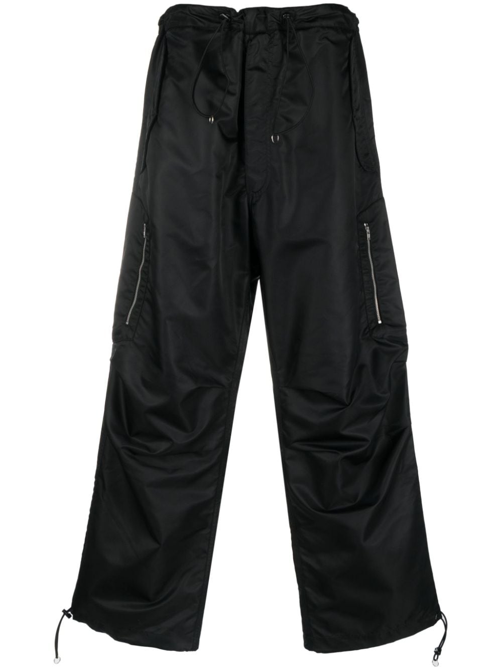 Random Identities satin-finish straight trousers - Black von Random Identities