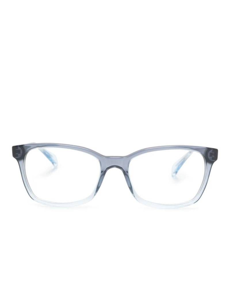 Ray-Ban logo-plaque square-frame glasses - Blue von Ray-Ban