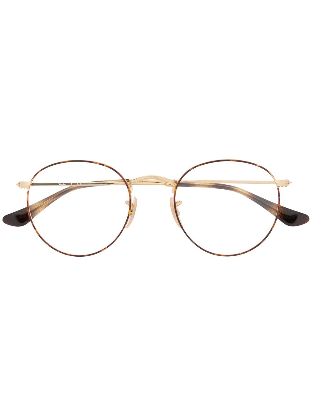 Ray-Ban tortoiseshell round-frame glasses - Gold von Ray-Ban