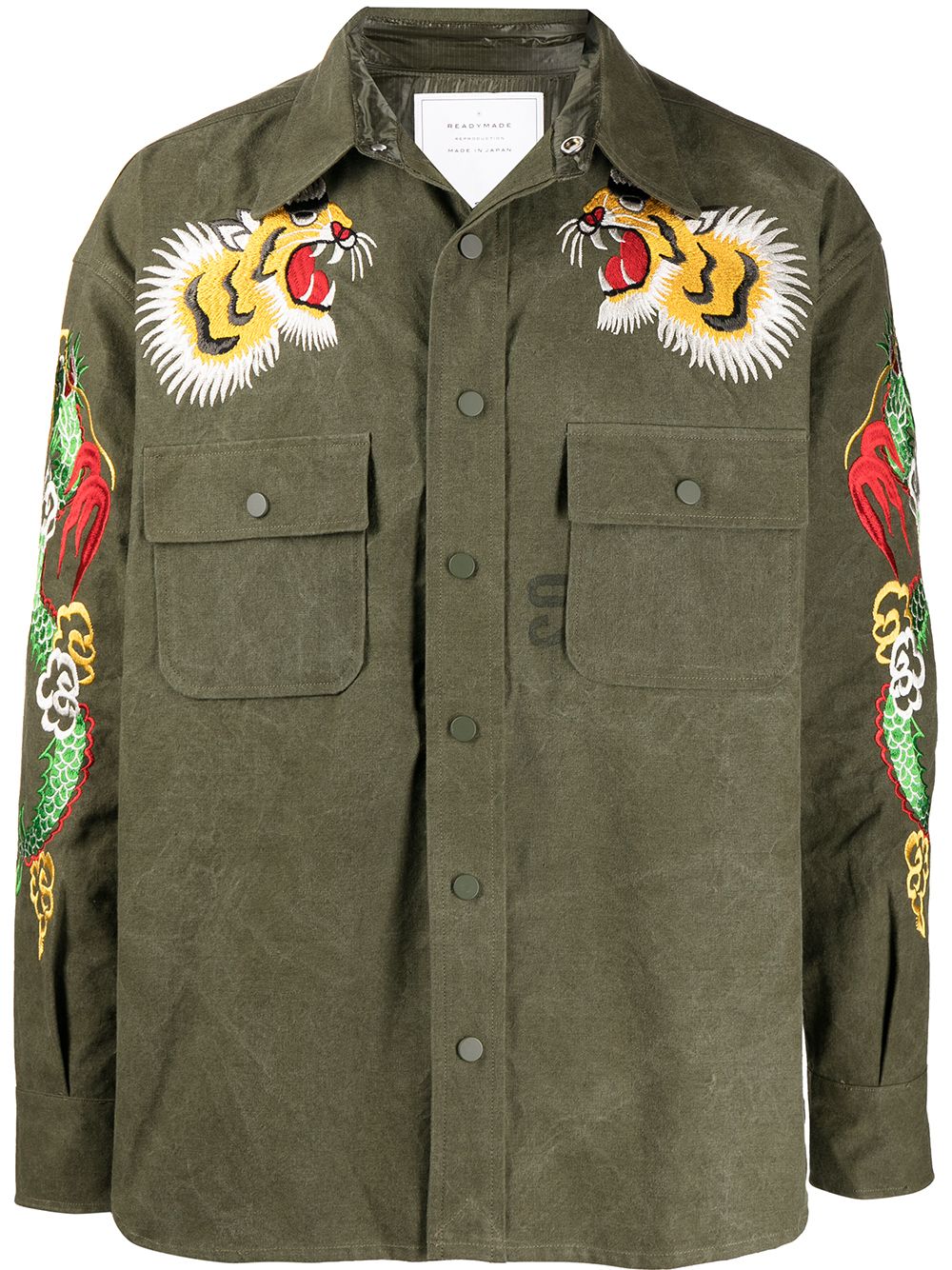 Readymade embroidered shirt jacket - Green von Readymade