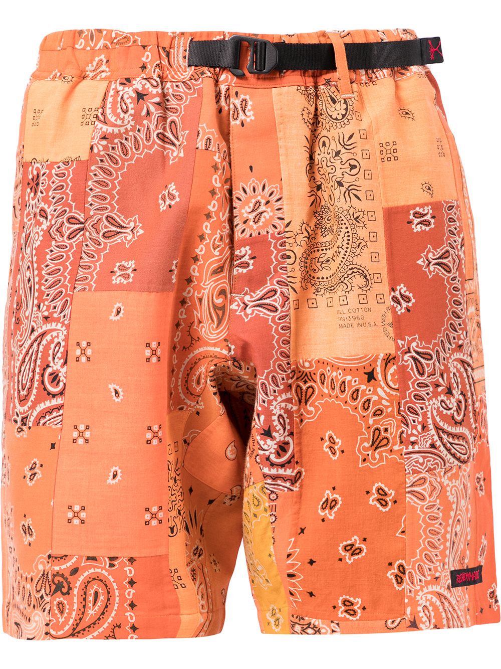 Readymade paisley-print buckle-fastening shorts - Orange von Readymade