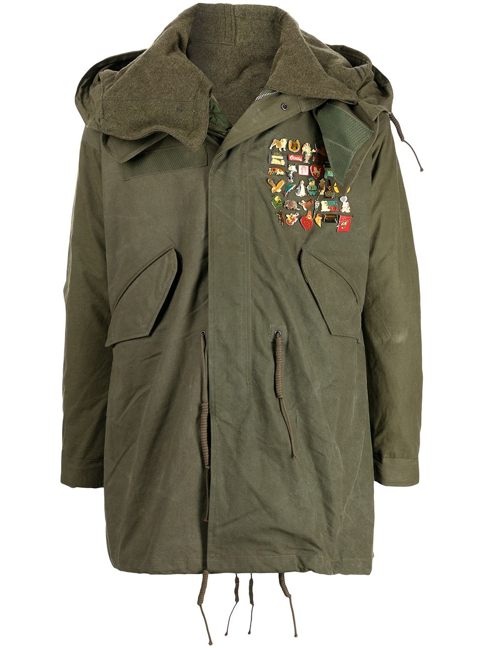 Readymade pin-embellished fishtail parka - Green von Readymade