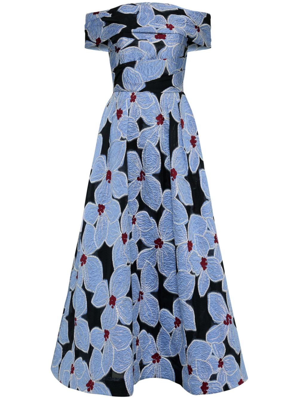 Rebecca Vallance Georgina floral-embroidered midi dress - Blue von Rebecca Vallance