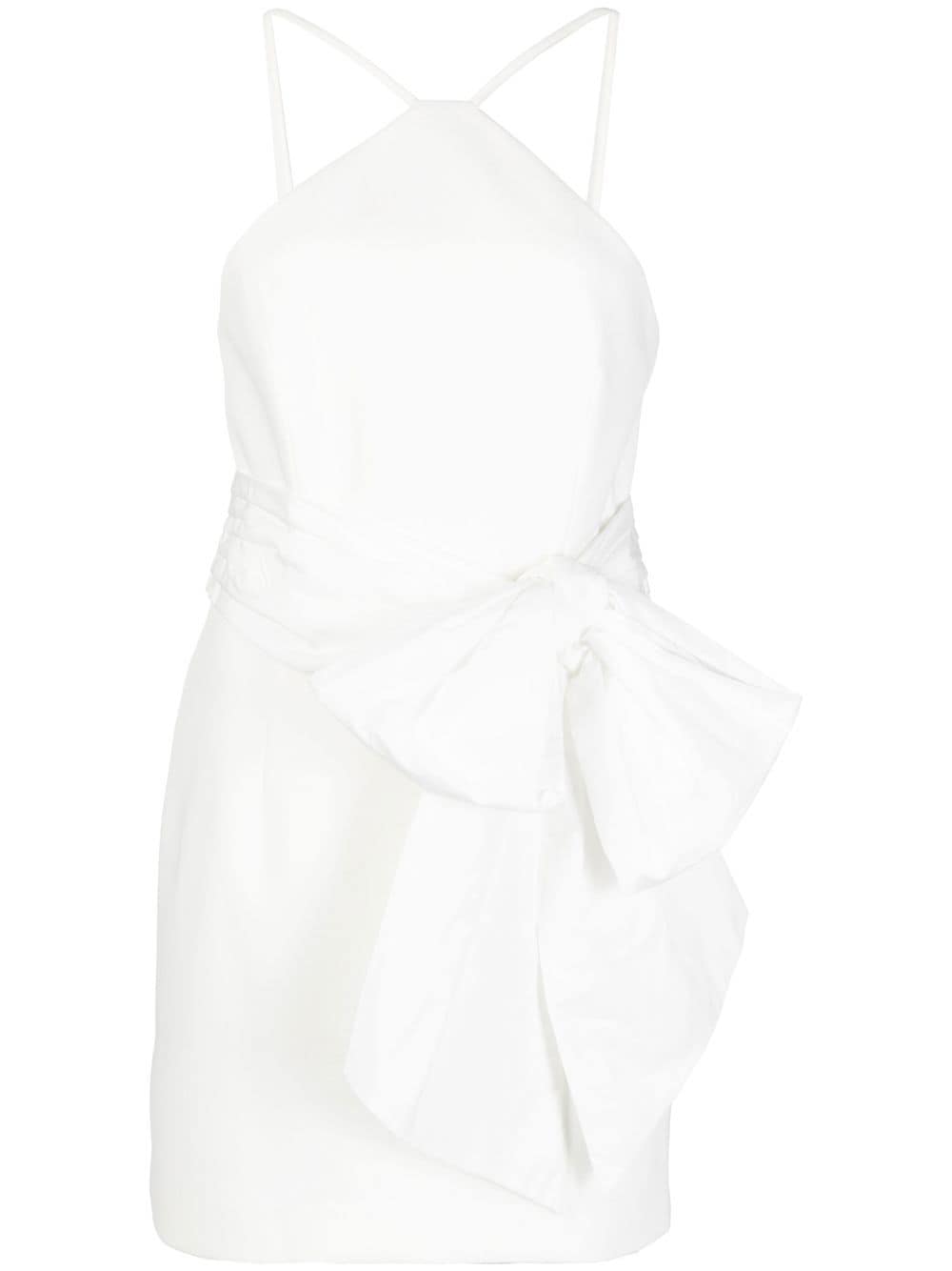 Rebecca Vallance Grace bow-detail halterneck minidress - White von Rebecca Vallance