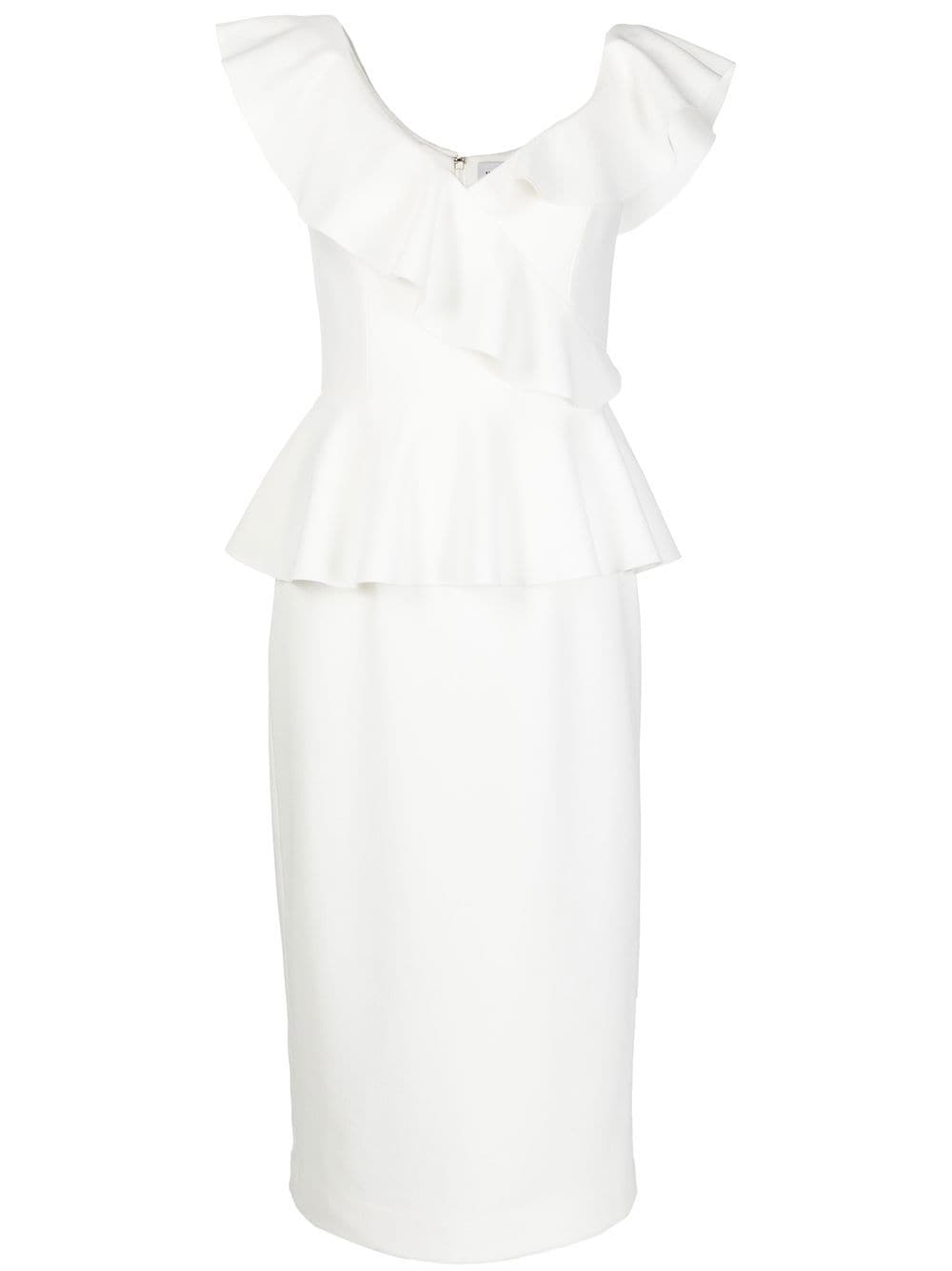 Rebecca Vallance Grace ruffle-trim midi dress - White von Rebecca Vallance