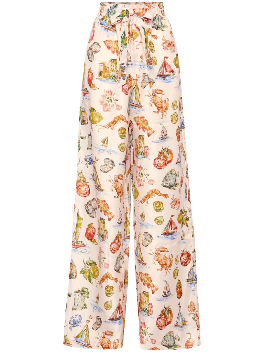 Rebecca Vallance Ikaria graphic-print silk trousers - Neutrals von Rebecca Vallance