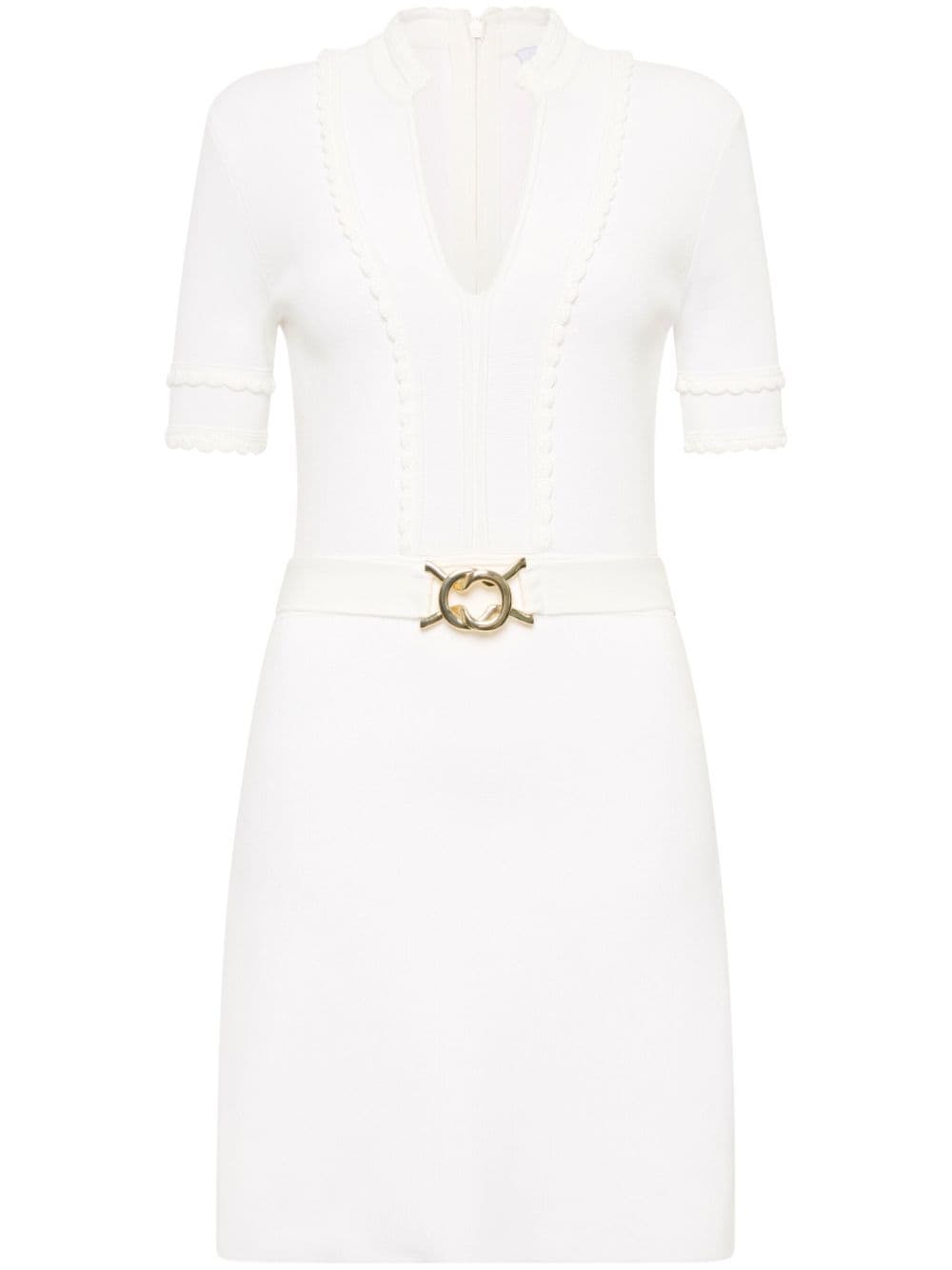 Rebecca Vallance Lela belted knitted minidress - White von Rebecca Vallance