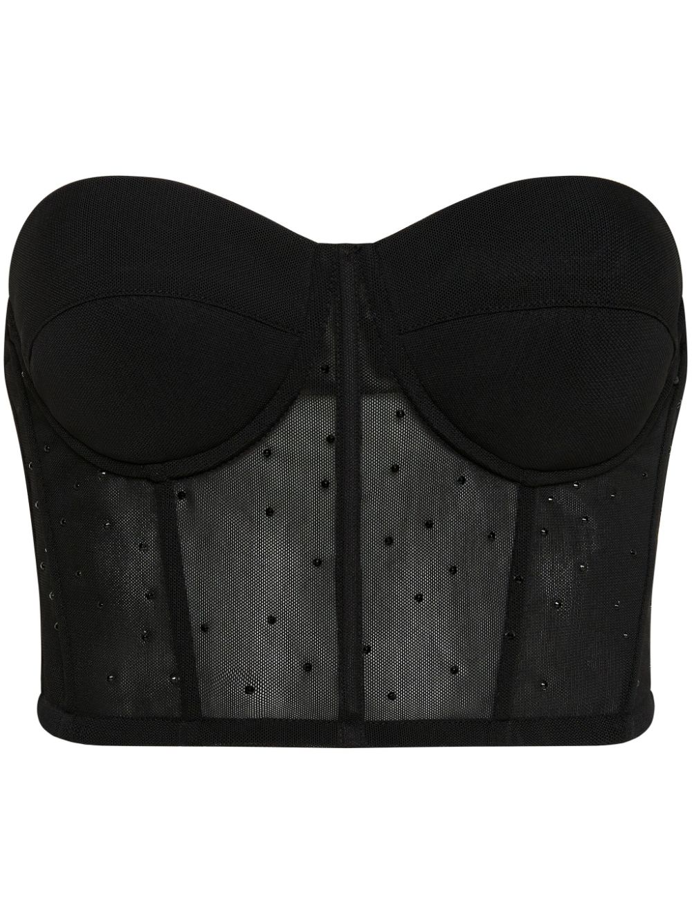 Rebecca Vallance Lucienne crystal-embellished corset top - Black von Rebecca Vallance