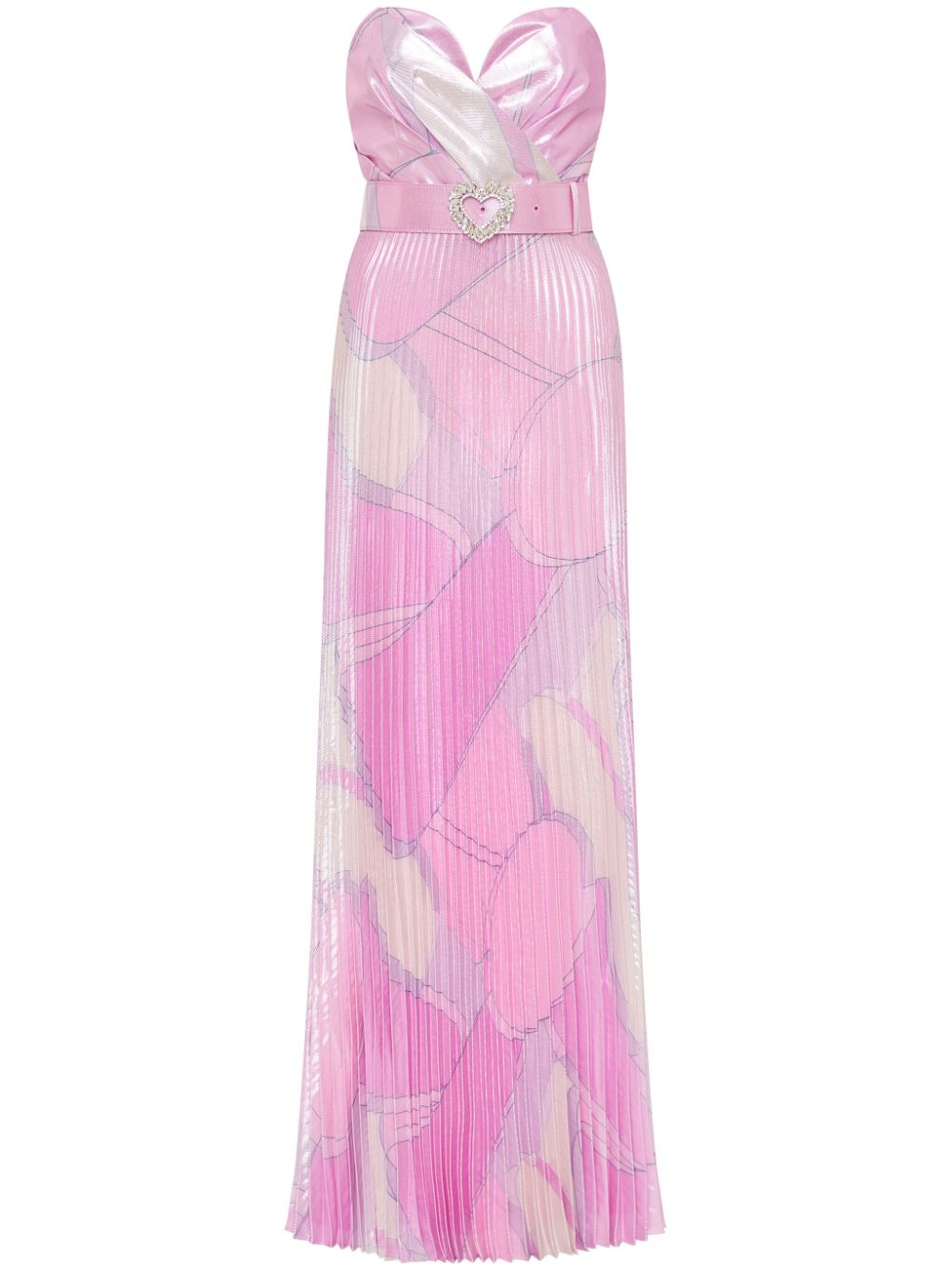 Rebecca Vallance Samar graphic-print pleated gown - Pink von Rebecca Vallance