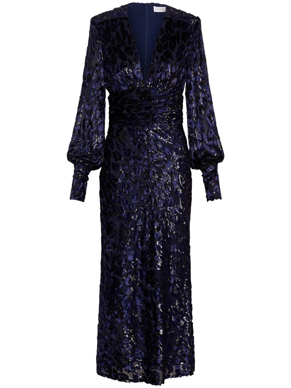 Rebecca Vallance leopard pattern fitted midi dress - Blue von Rebecca Vallance