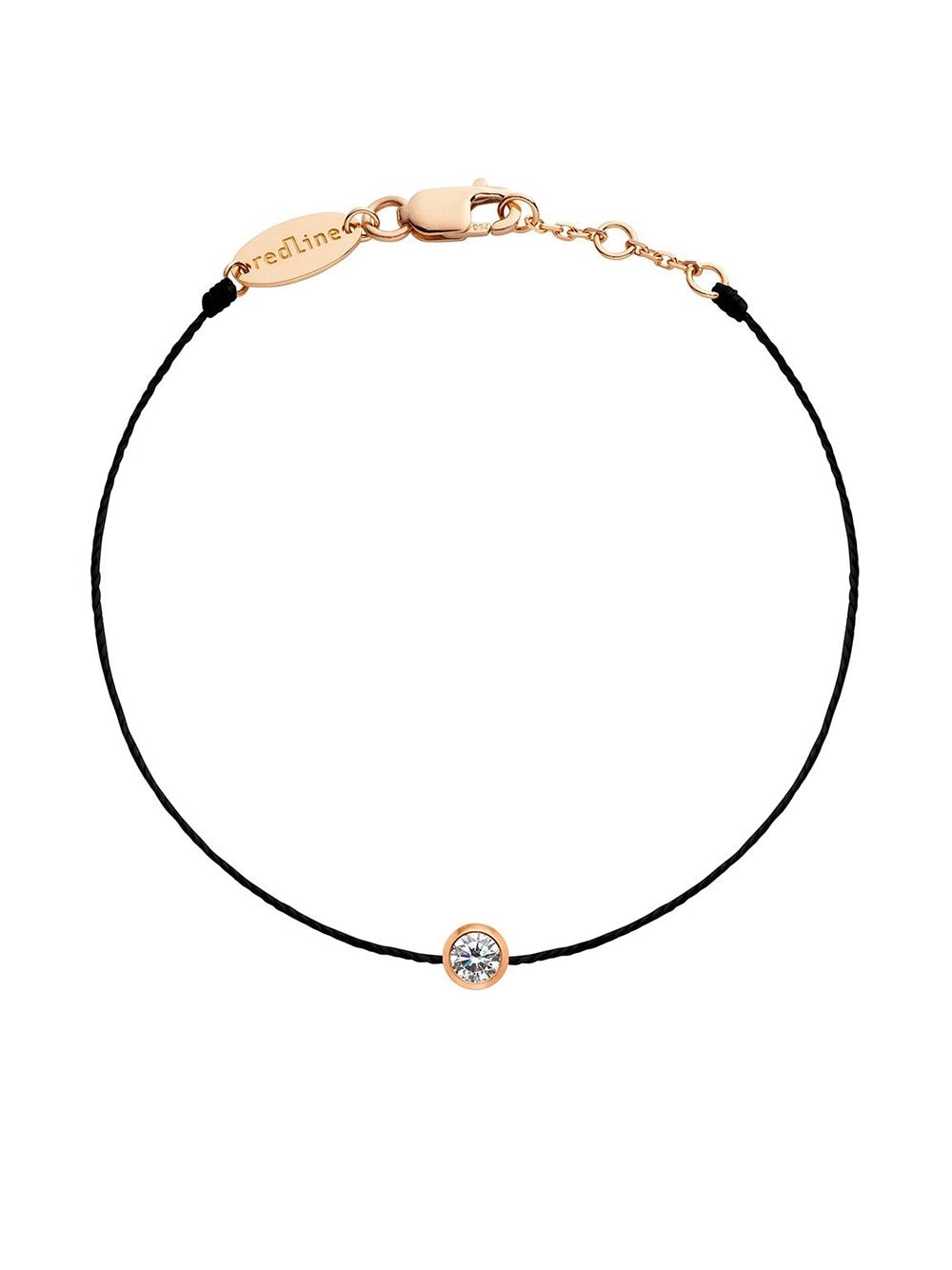 Redline 18kt rose gold Pure diamond string bracelet - Black