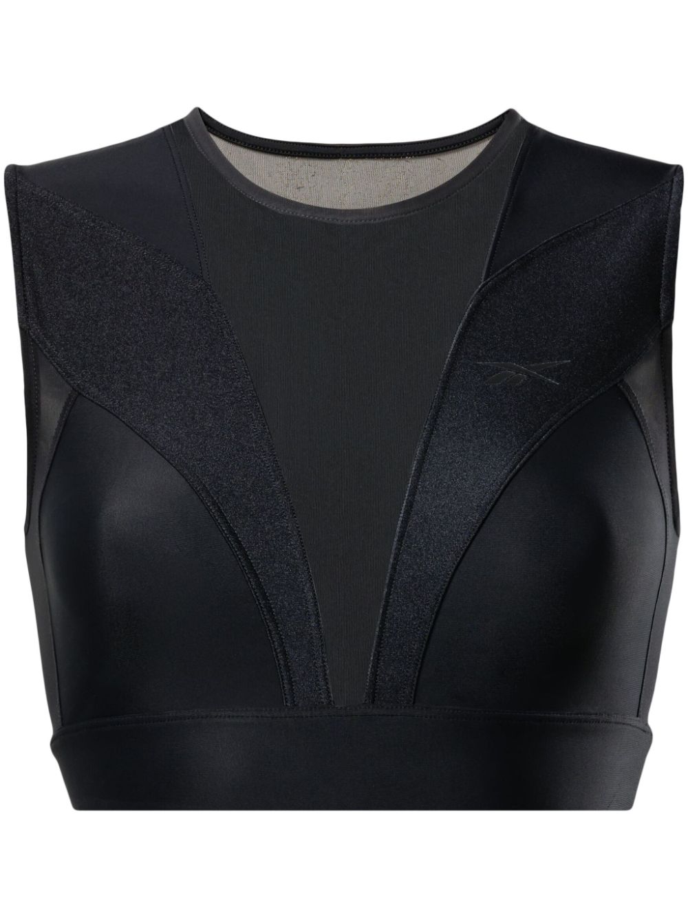 Reebok LTD Butterfly semi-sheer cropped top - Black von Reebok LTD