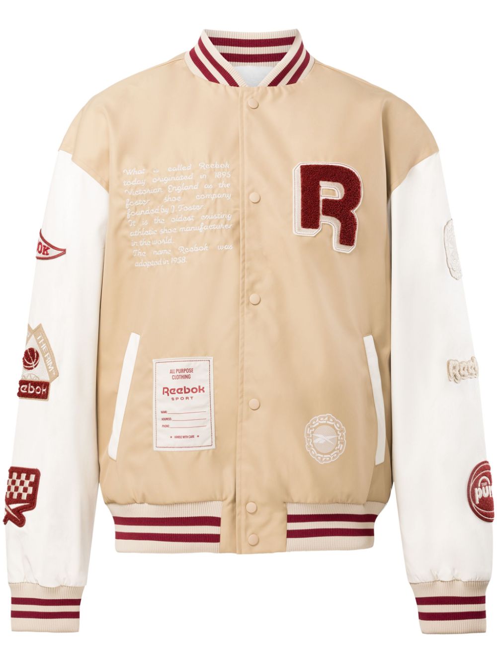 Reebok LTD logo-appliqué bomber jacket - Neutrals von Reebok LTD