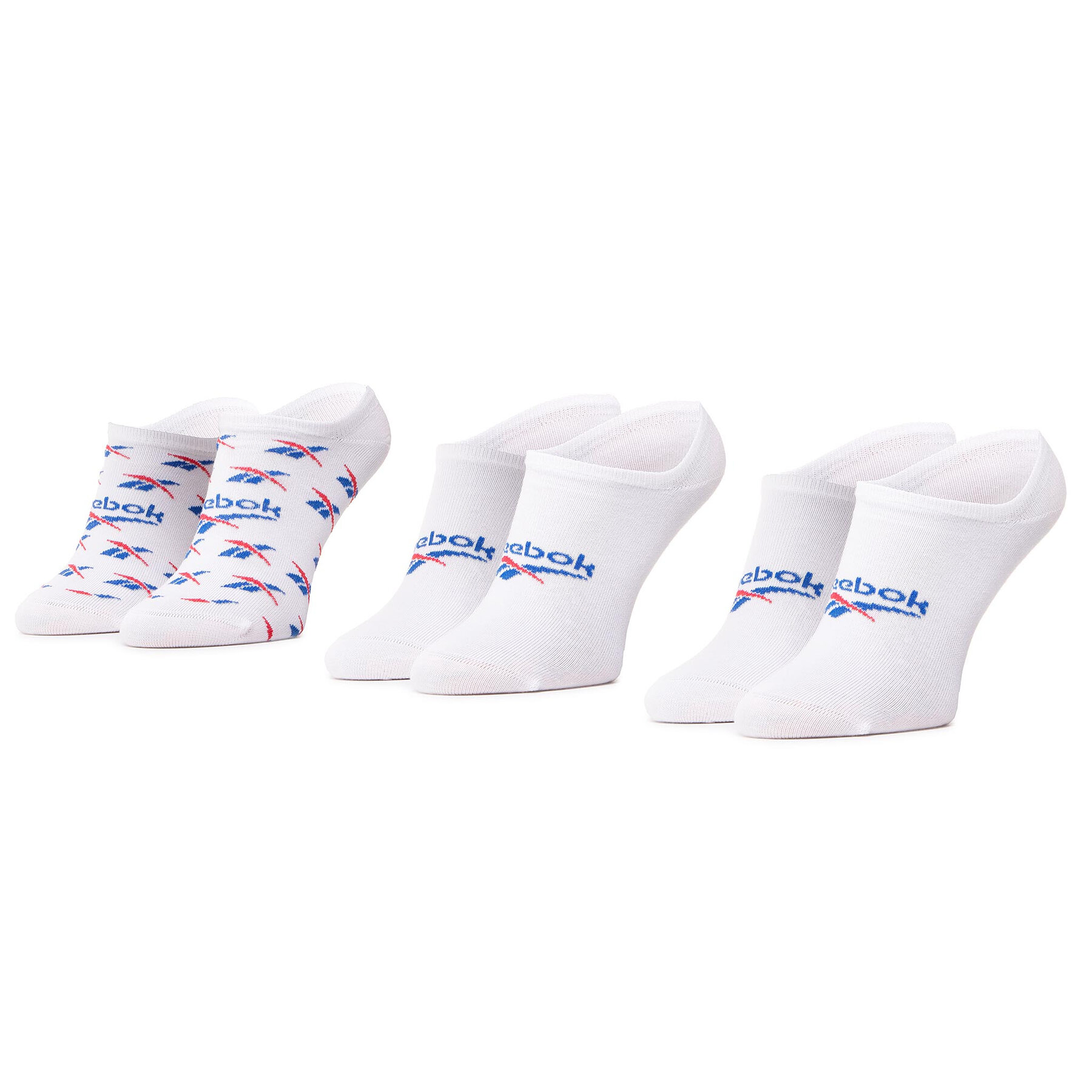 3er-Set Unisex-Sneakersocken Reebok Cl Fo Invisible Sock 3P GG6680 White/Vecblu/Vecred von Reebok