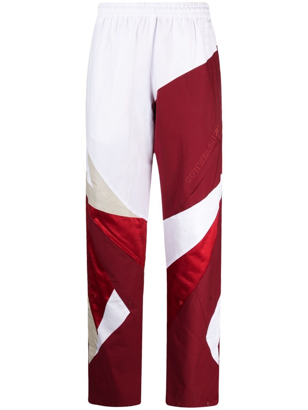 Reebok colour-block cotton track pants - Red von Reebok