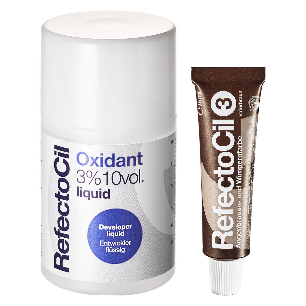RefectoCil Colors - No.3 Natural Brown Eyelash & Eyebrow Tint + Oxidant 3% Liquid Special von RefectoCil