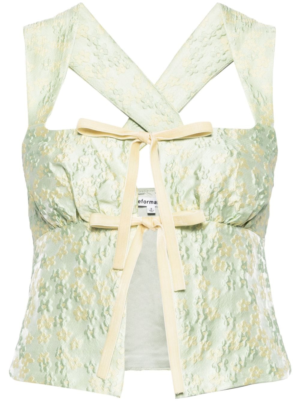 Reformation Azalea front-tie top - Green