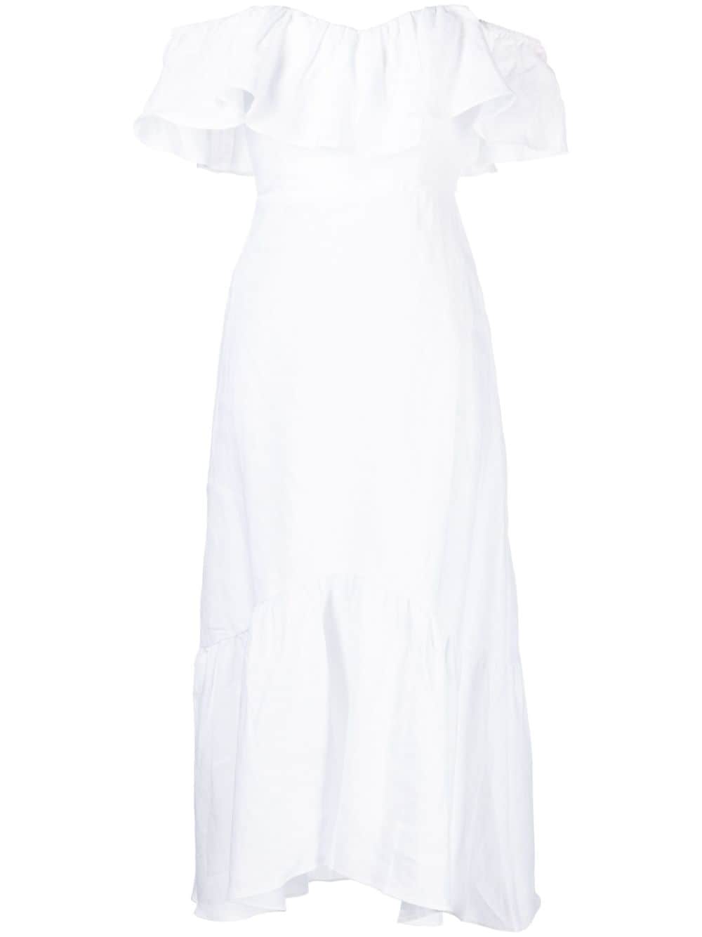 Reformation Baela linen off-shoulder dress - White von Reformation