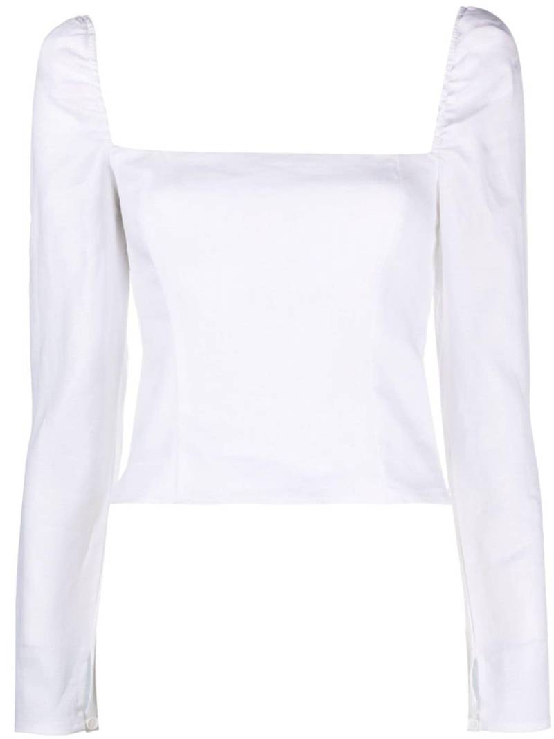 Reformation Khloe long-sleeve linen top - White von Reformation
