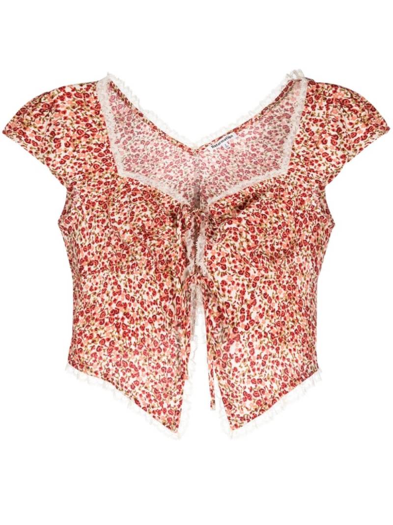 Reformation Safia rose-print top - Red von Reformation