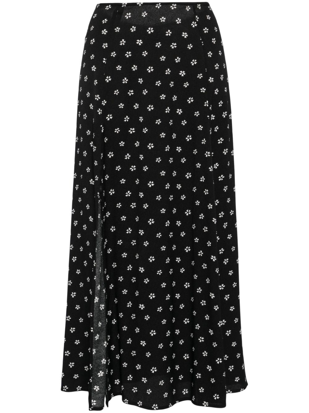 Reformation Zoe floral-print midi skirt - Black von Reformation