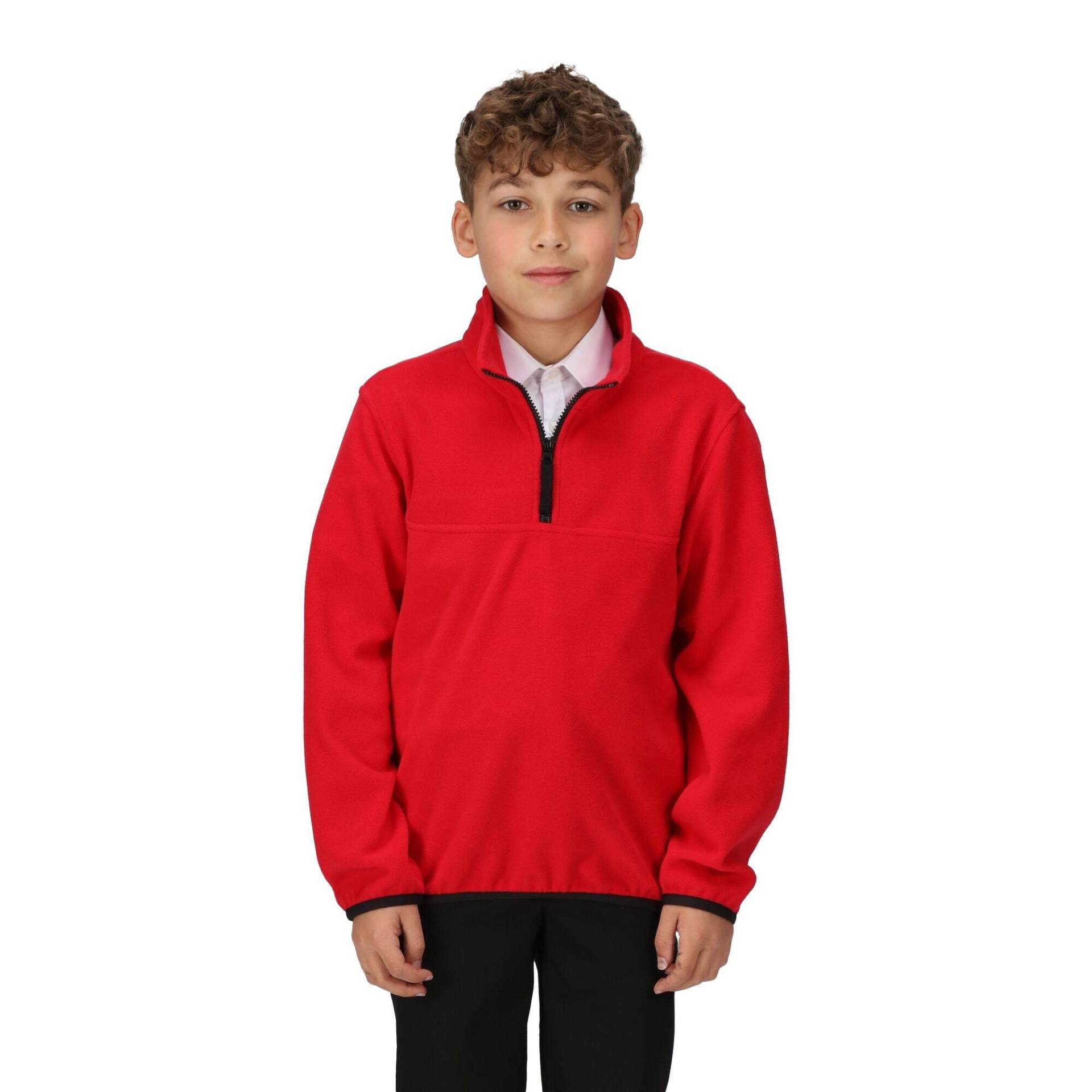 Fleecejacke Mit Halbem Reißverschluss Jungen Rot Bunt 128 von Regatta