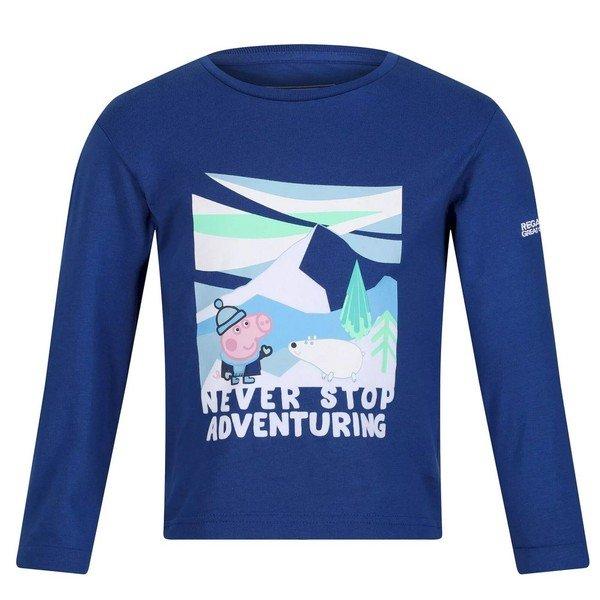 Never Stop Adventuring Tshirt Langärmlig Jungen Königsblau 110 von Regatta