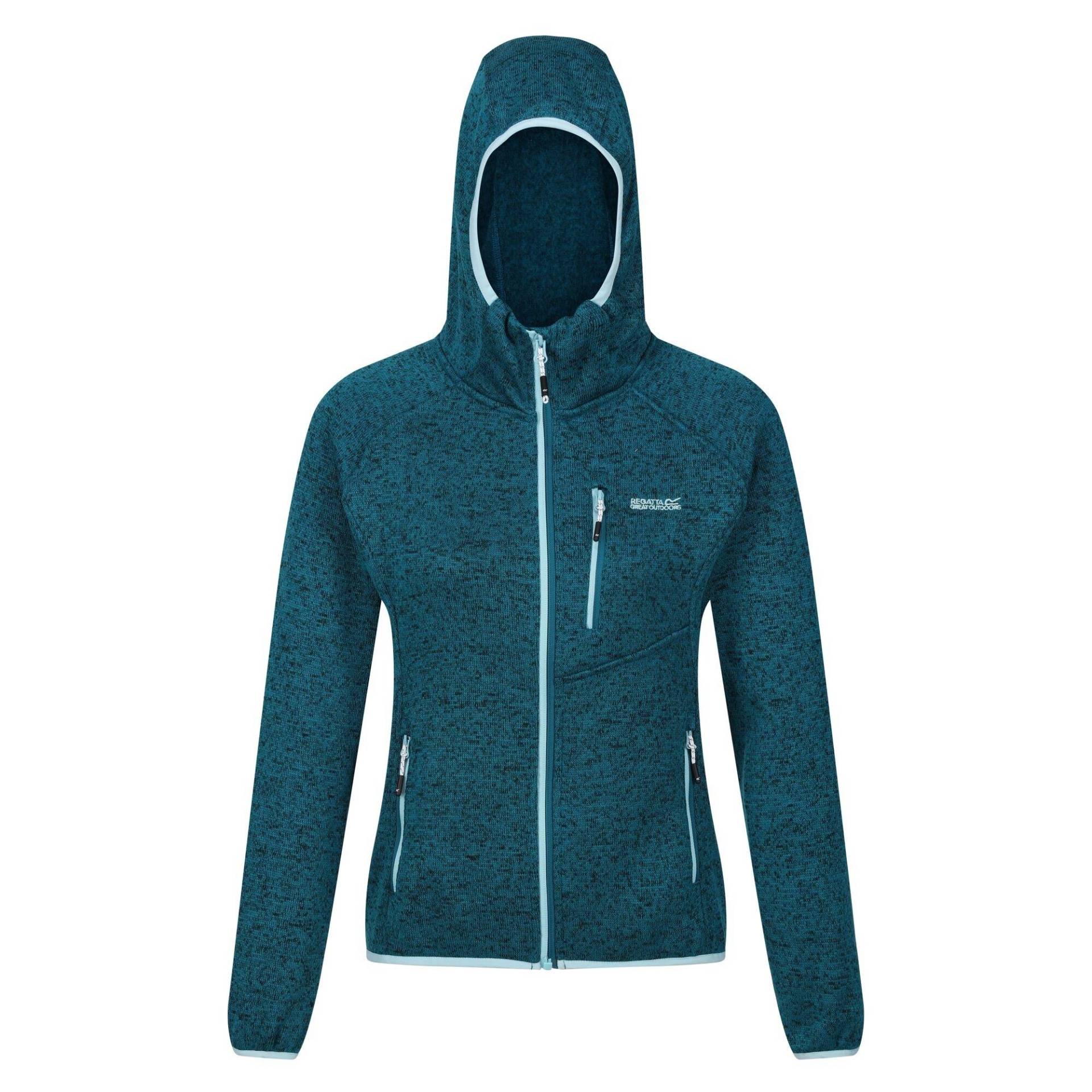 Newhill Fleecejacke Mit Kapuze Damen Cyan-Blau 46 von Regatta