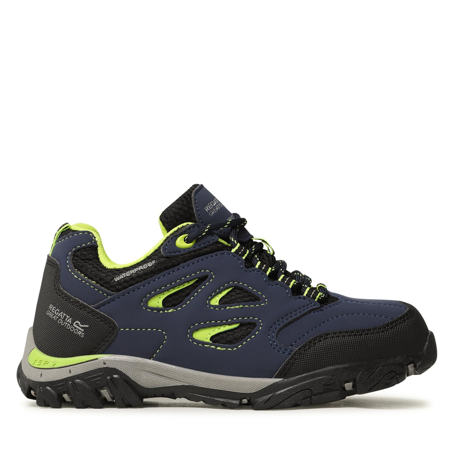 Trekkingschuhe Regatta Holcombe Iep Low Jnr RKF572 Navy Blazer/Lime Punch 445 von Regatta