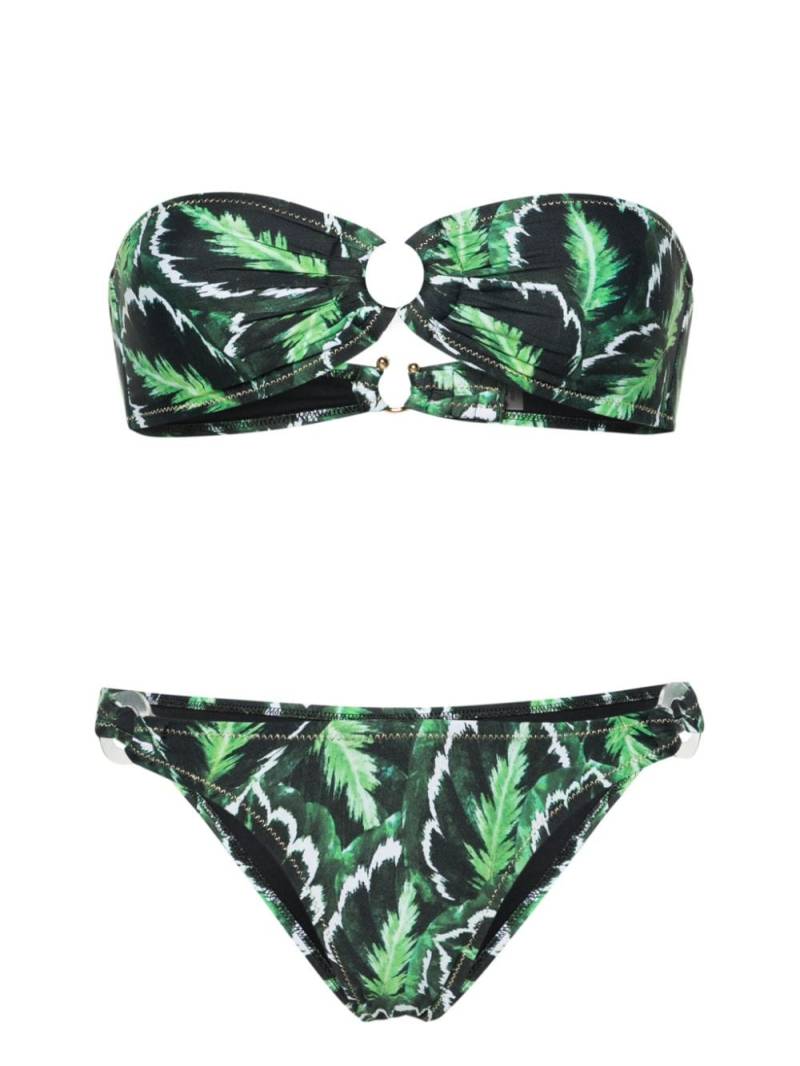 Reina Olga Band Camp leaf-print bikini set - Green von Reina Olga
