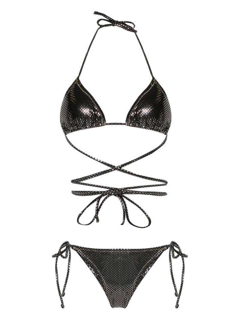 Reina Olga Miami lamé-detailed bikini set - Black von Reina Olga