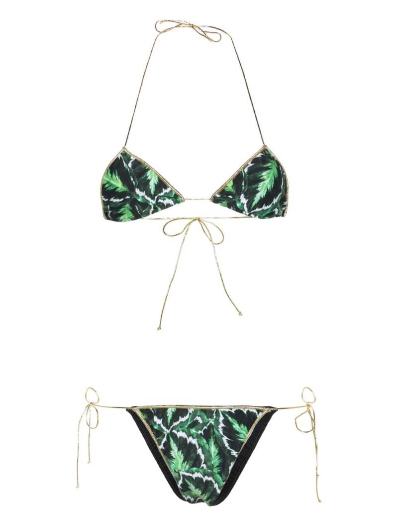Reina Olga Sam leaf-print bikini set - Green von Reina Olga
