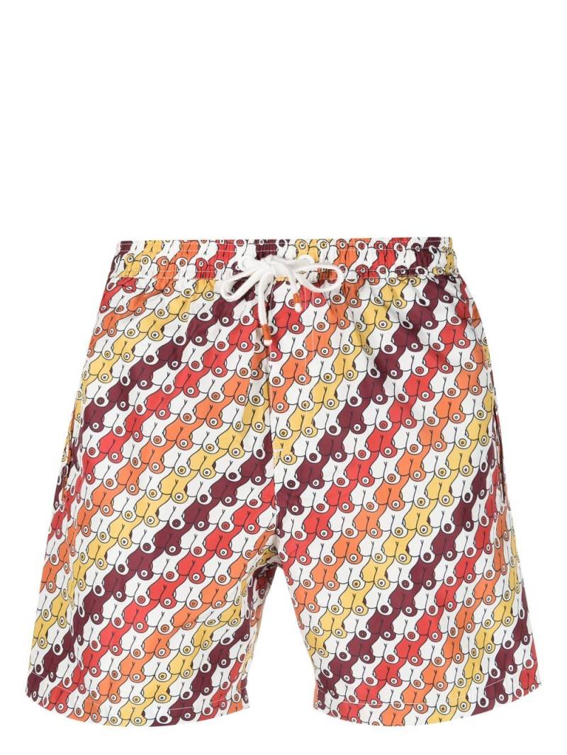 Reina Olga all-over print swim shorts - White von Reina Olga