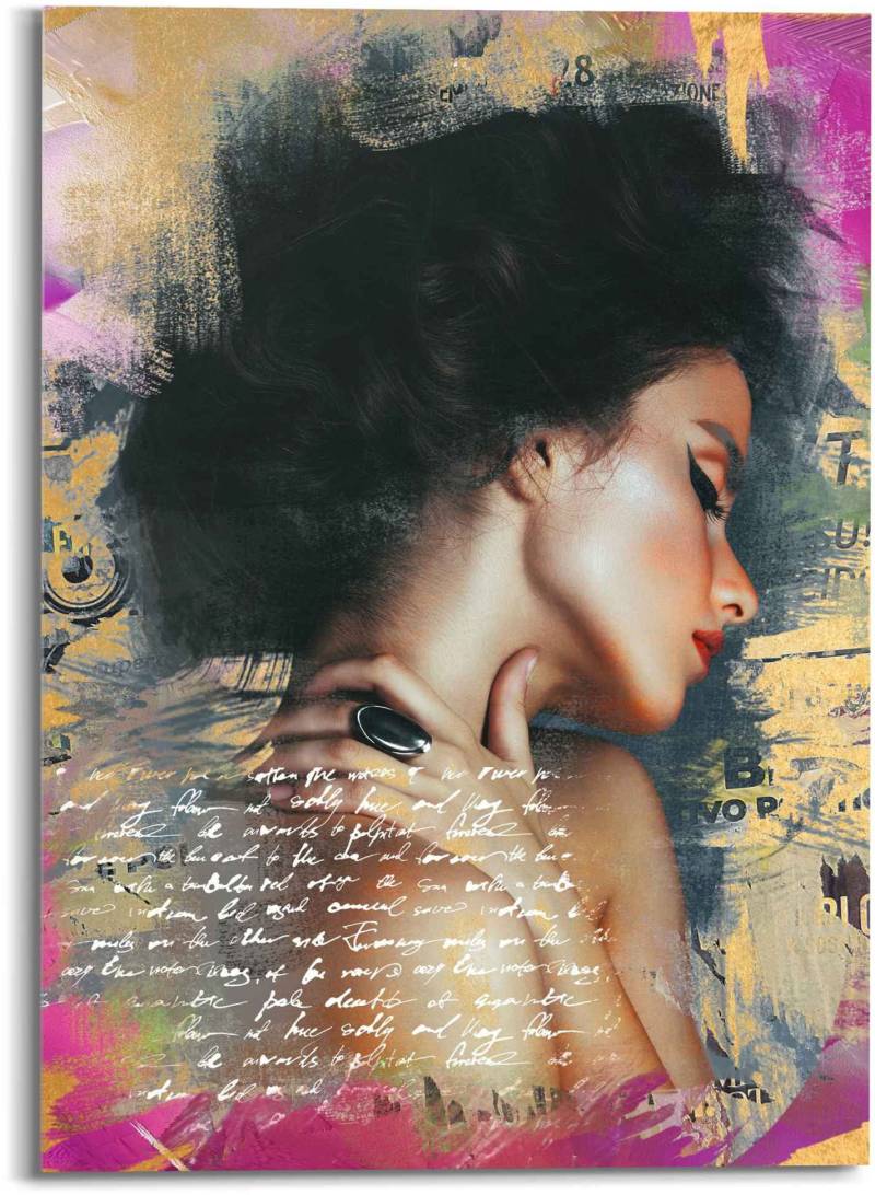 Reinders! Glasbild »Glasbild Glamour Frau Farbenfroh - Sensual - Modern - Paper Art«, Frau, (1 St.) von Reinders!