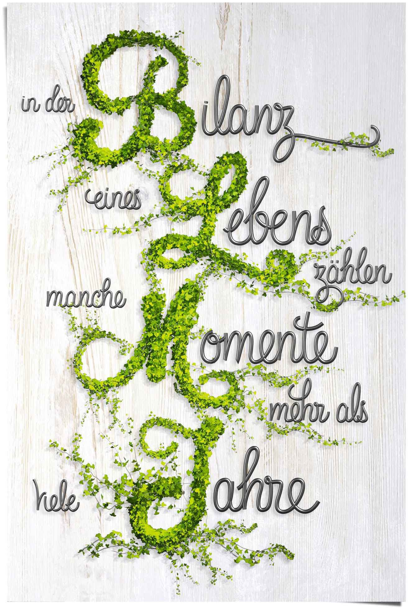 Reinders! Poster »Bilanz des Lebens Spruch«, (1 St.) von Reinders!