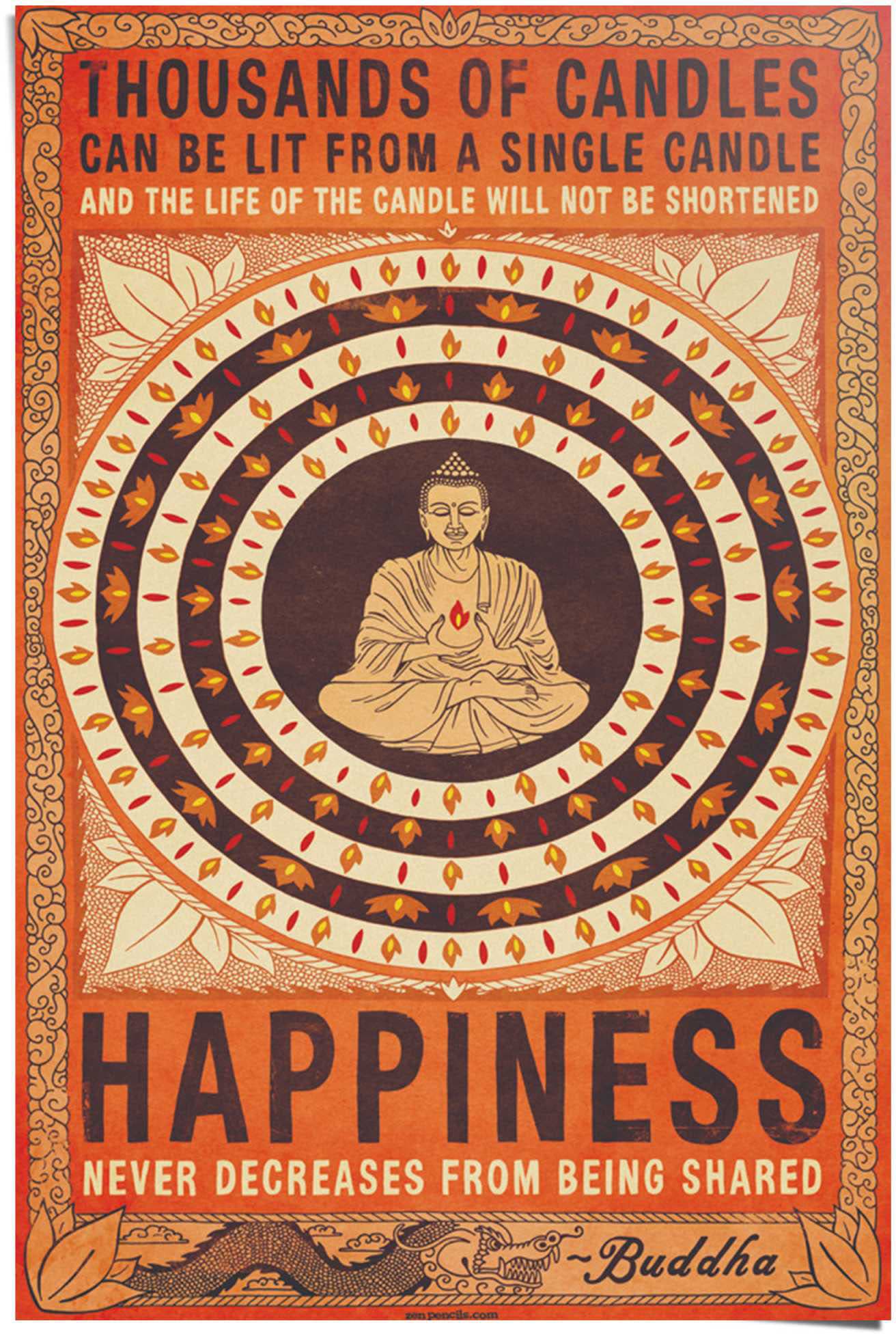 Reinders! Poster »Buddha Happiness«, (1 St.) von Reinders!