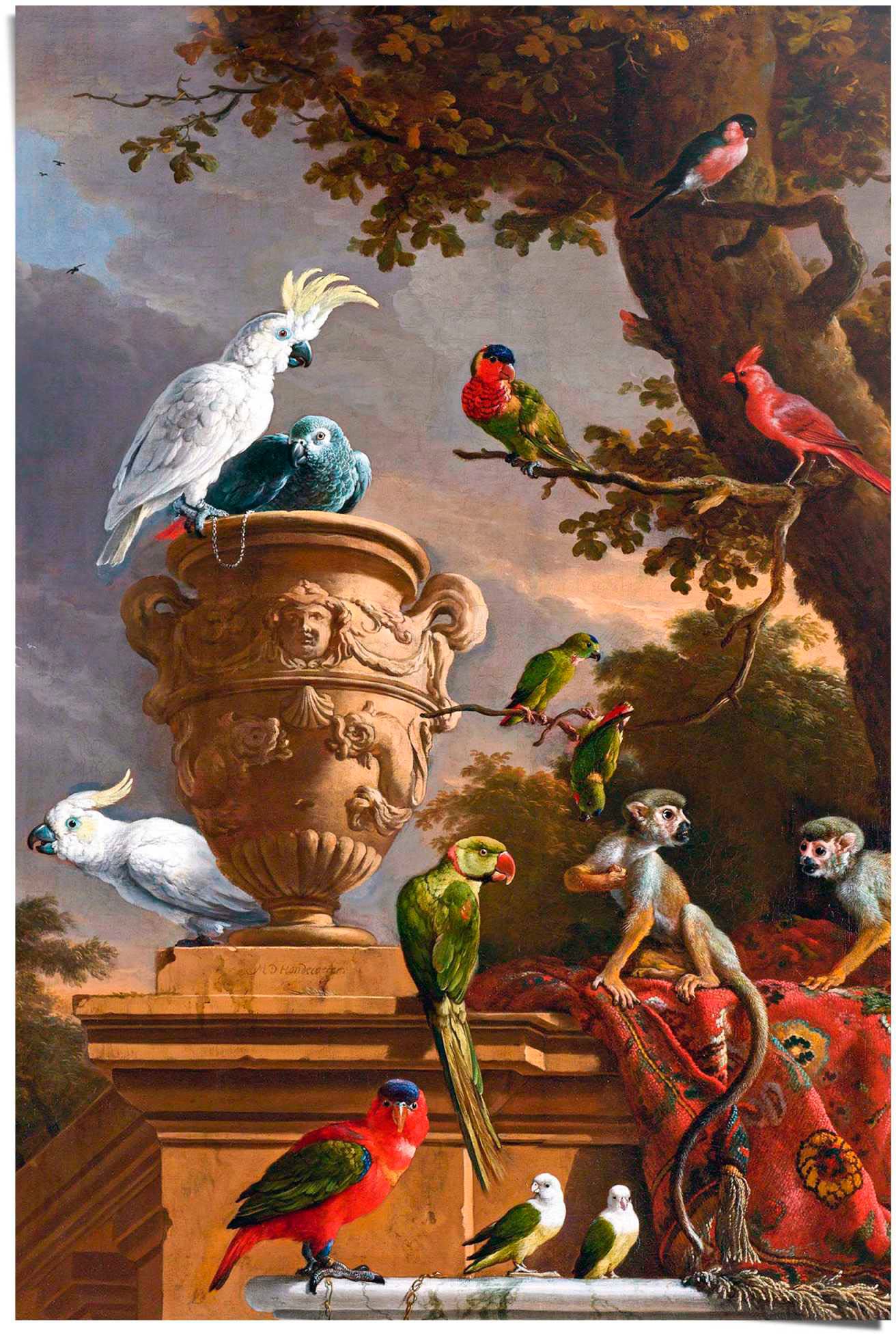 Reinders! Poster »De Menagerie - Melchior d'Hondecoeter« von Reinders!