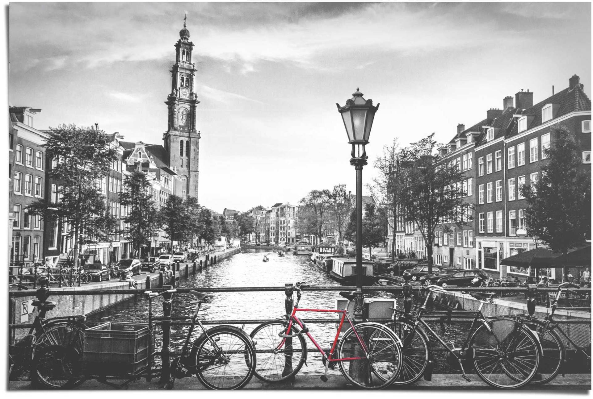 Reinders! Poster »Die Grachten von Amsterdam Brücke - Fahrrad - Stadt - Die Niederlande«, (1 St.) von Reinders!