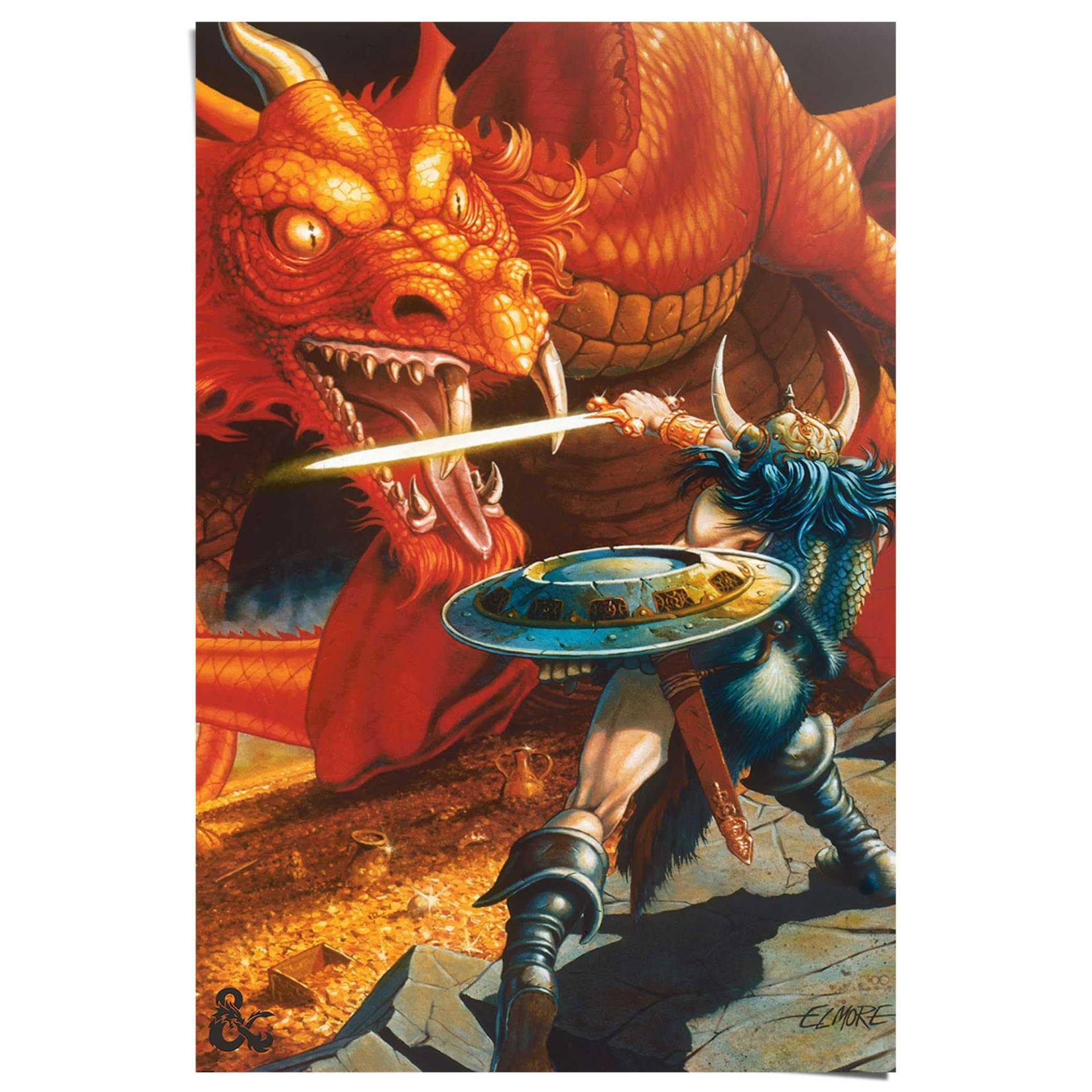 Reinders! Poster »Dungeons & Dragons - classic red dragon battle« von Reinders!