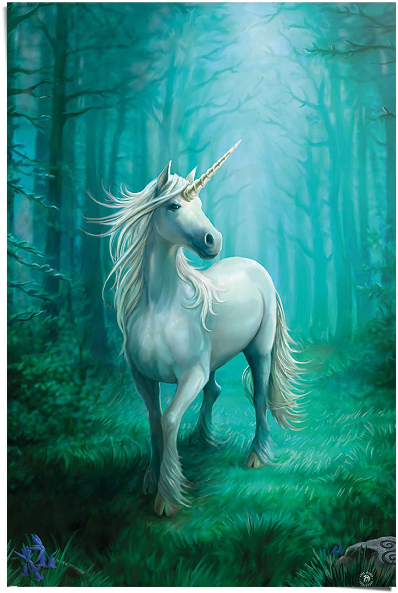 Reinders! Poster »Einhorn Anne Stokes - Wald - Magisch«, (1 St.) von Reinders!