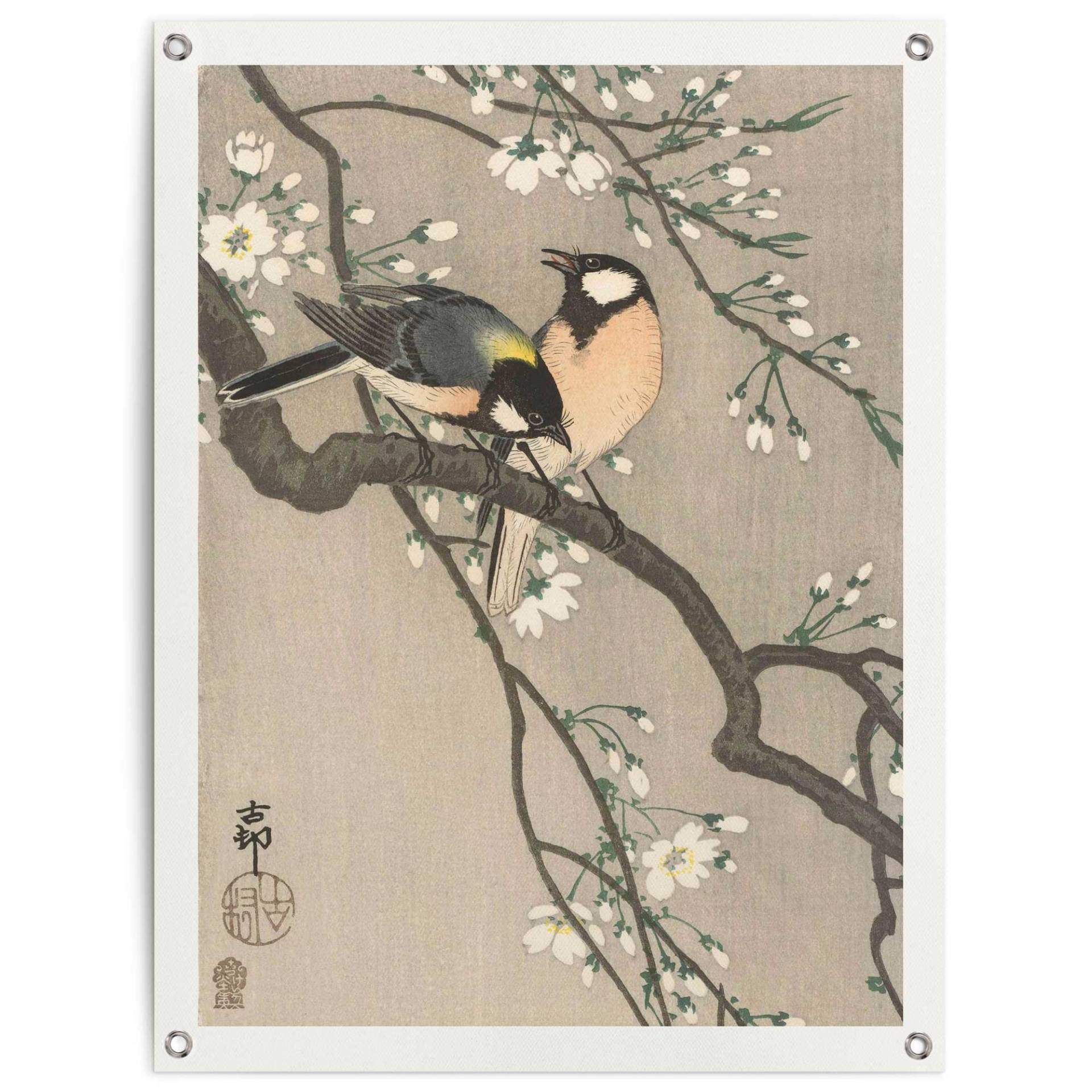 Reinders! Poster »Ohara Koson Kohlmeisen auf Blütenzweig« von Reinders!