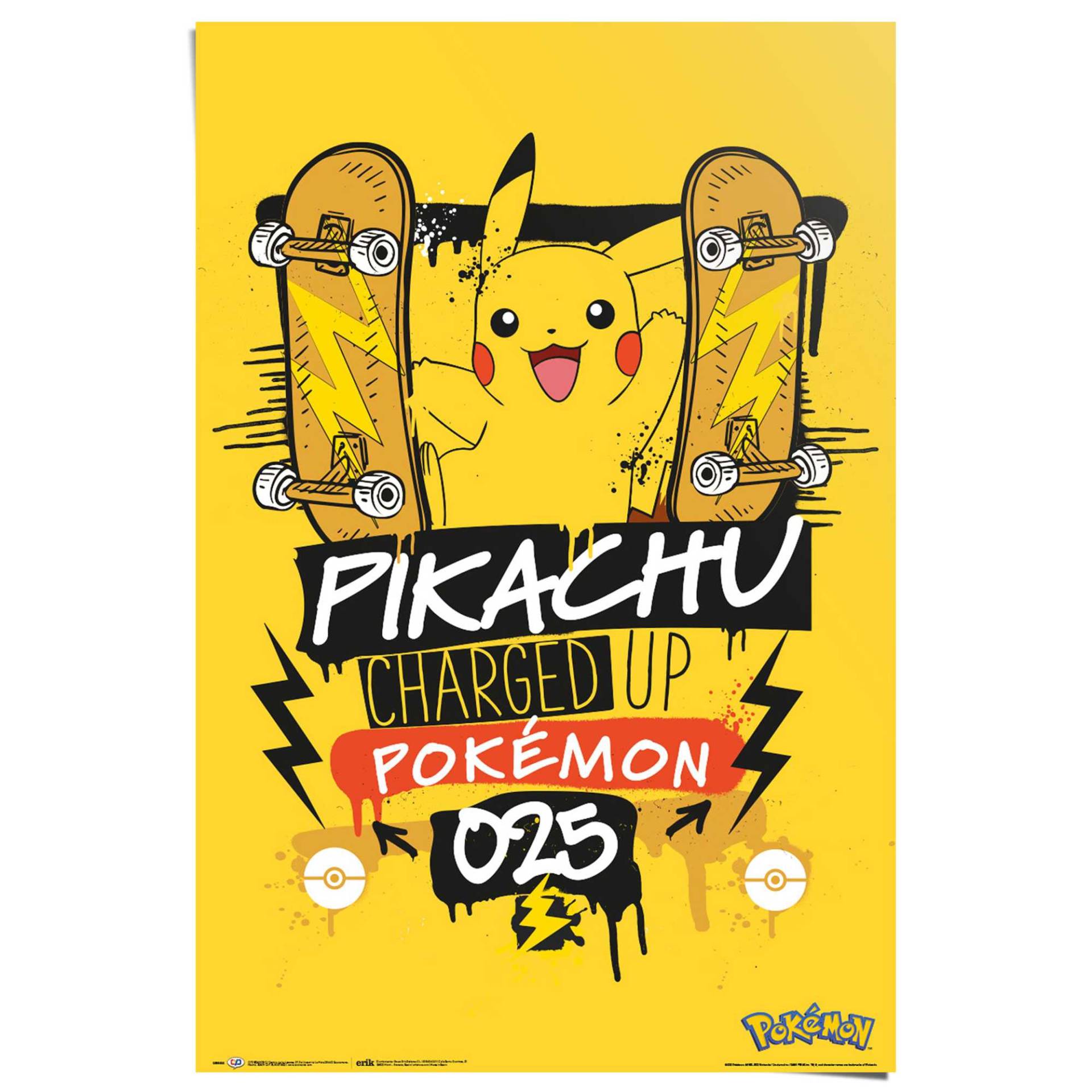 Reinders! Poster »Pokemon - pikachu charged up 025« von Reinders!