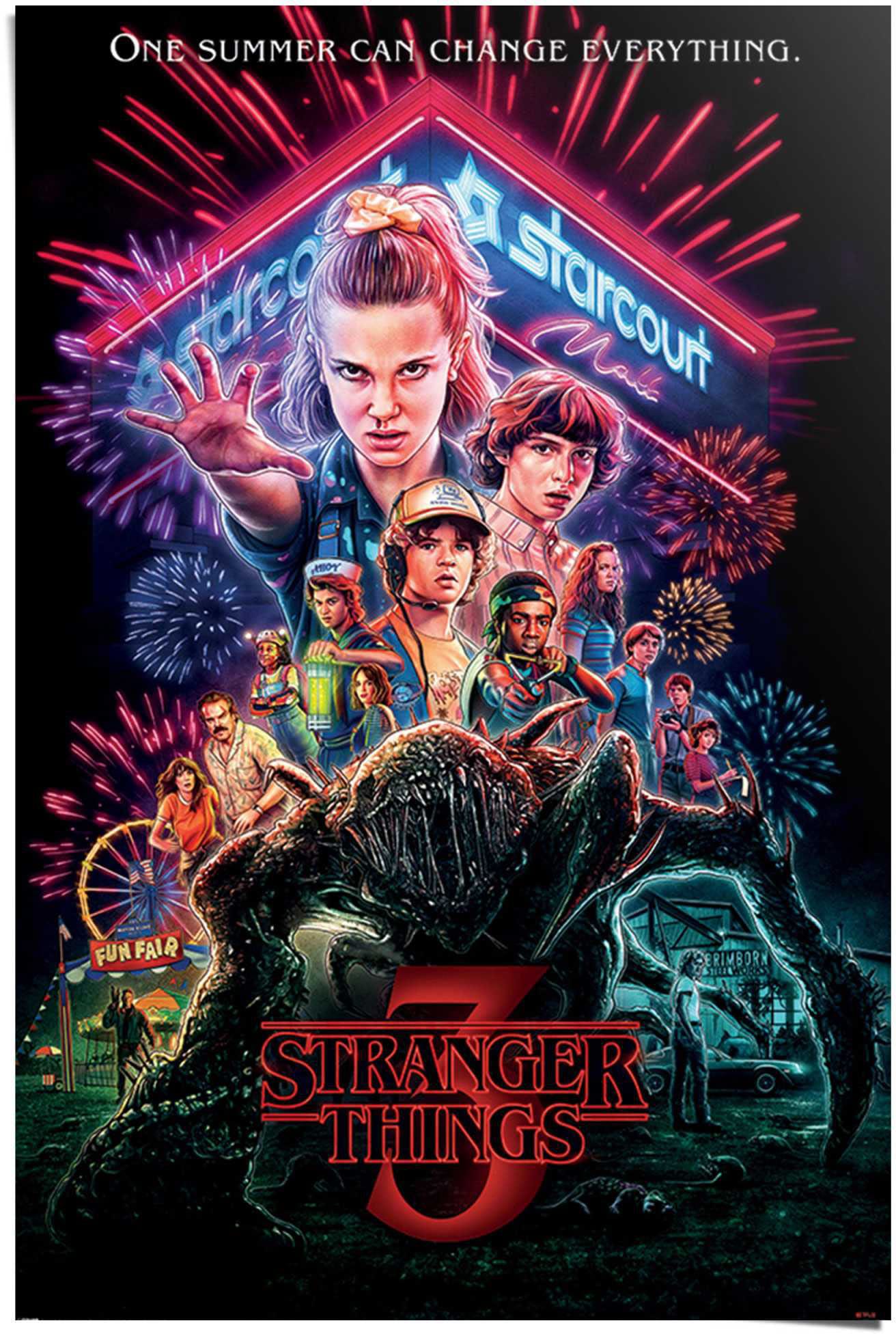 Reinders! Poster »Poster Stranger Things Summer of 85 - Netflix - Mike - Eleven«, Serien, (1 St.) von Reinders!