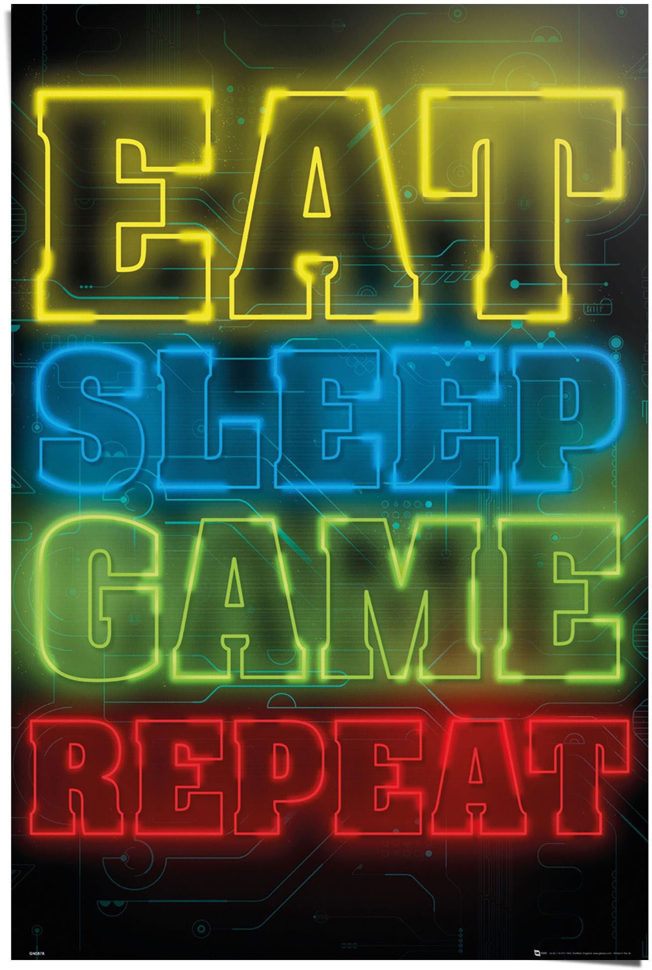 Reinders! Poster »Poster Zocken Eat sleep game repeat«, Spiele, (1 St.) von Reinders!