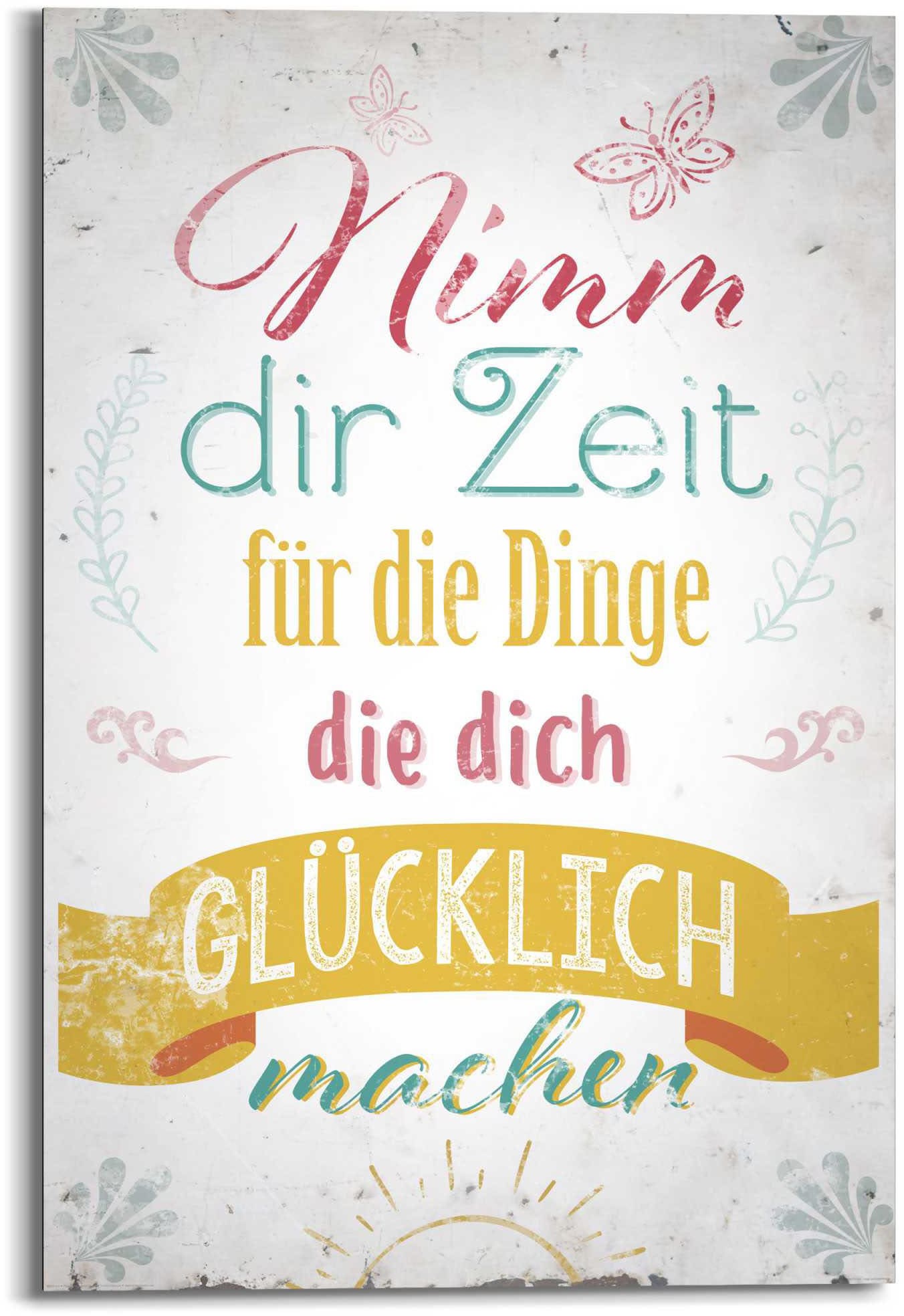 Reinders! Wandbild »Wandbild Zeit Glück - Lebensfreude - Weisheit«, Schriftzug, (1 St.) von Reinders!
