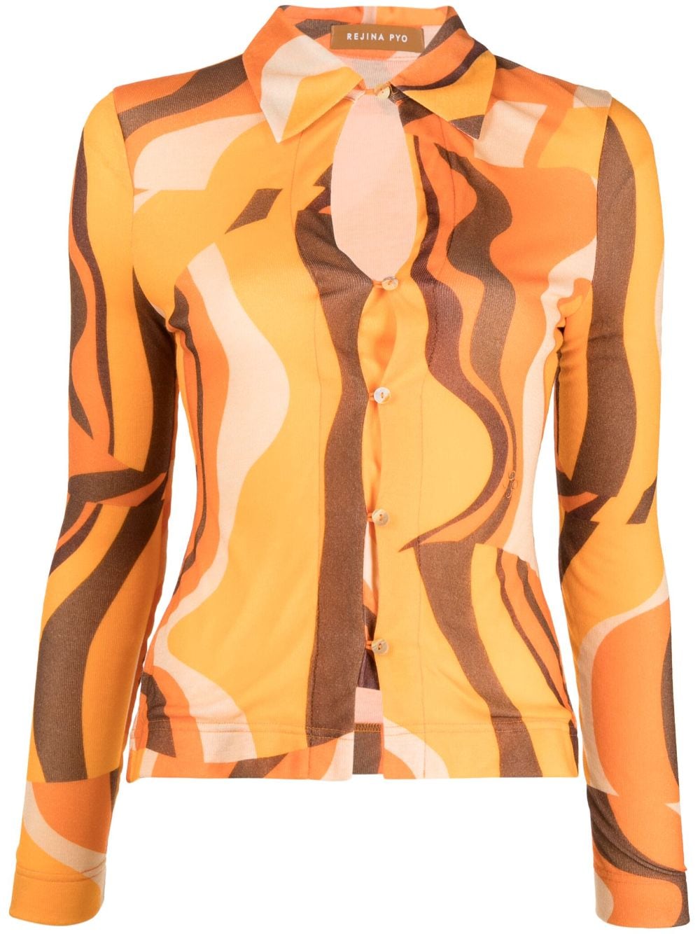Rejina Pyo Lowry cut-out abstract-orint shirt - Orange von Rejina Pyo