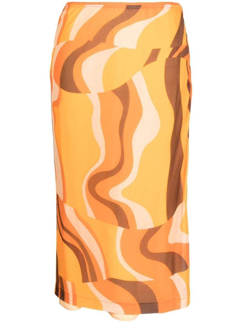Rejina Pyo Mirren abstract-pattern midi skirt - Orange von Rejina Pyo