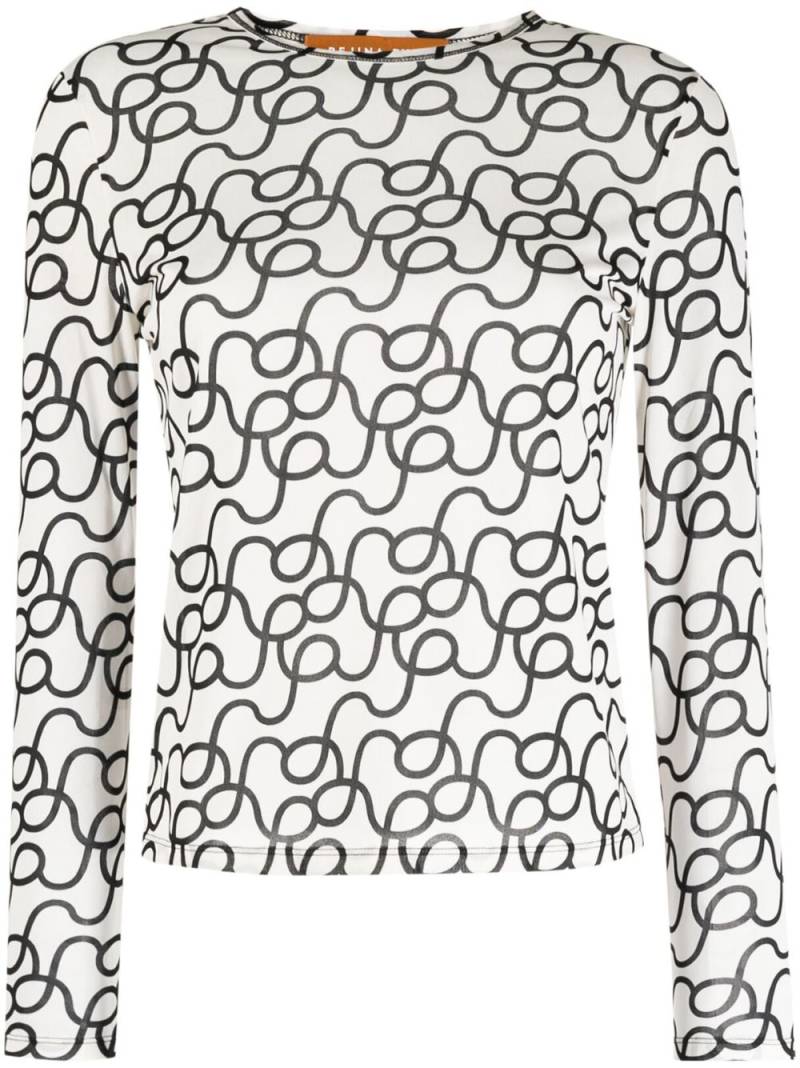 Rejina Pyo graphic-print long-sleeve top - White von Rejina Pyo