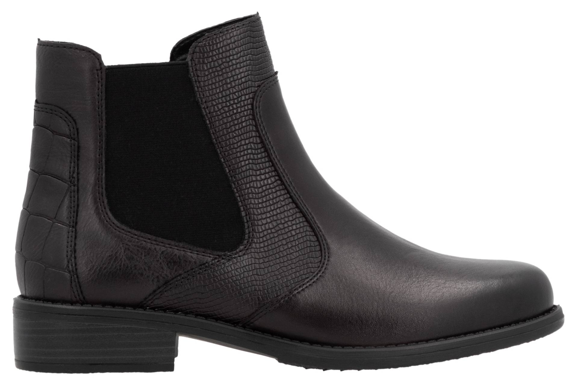 Remonte Chelseaboots, Blockabsatz, Stiefelette, Businesschuh, Besätze in Reptilienoptik Remonte Chelseaboots, Blockabsatz, Stiefelette, Businesschuh, Besätze in Reptilienoptik von Remonte
