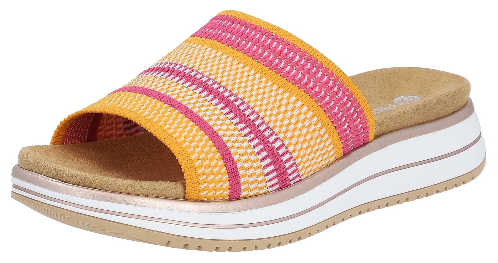 Remonte Pantolette, Keilabsatz, Sommerschuh, Schlappen mit praktischem Elastikeinfass von Remonte